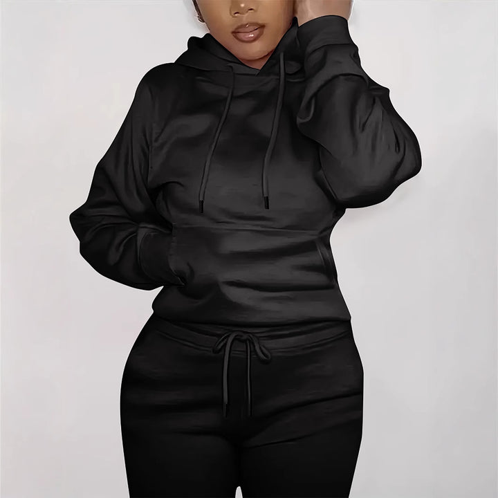 Ladies comfortable Hoodie with kangaroo pocket and elastic waist Lune London