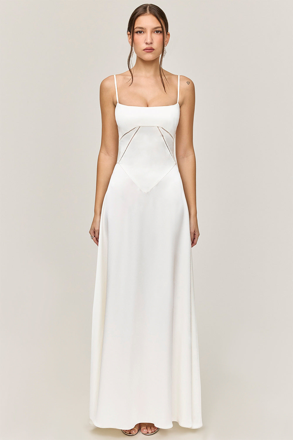 Lune London | Evening Dress Satin Shine Spaghetti Straps Backless Slim Fit Elegant Dress