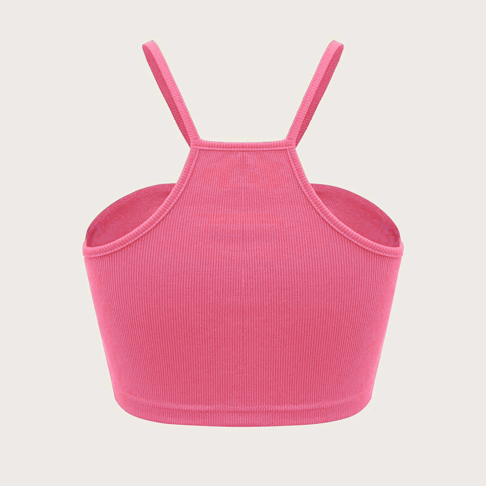 Short t-shirt for women with adjustable spaghetti straps and an elegant draping effect Chic & Stil