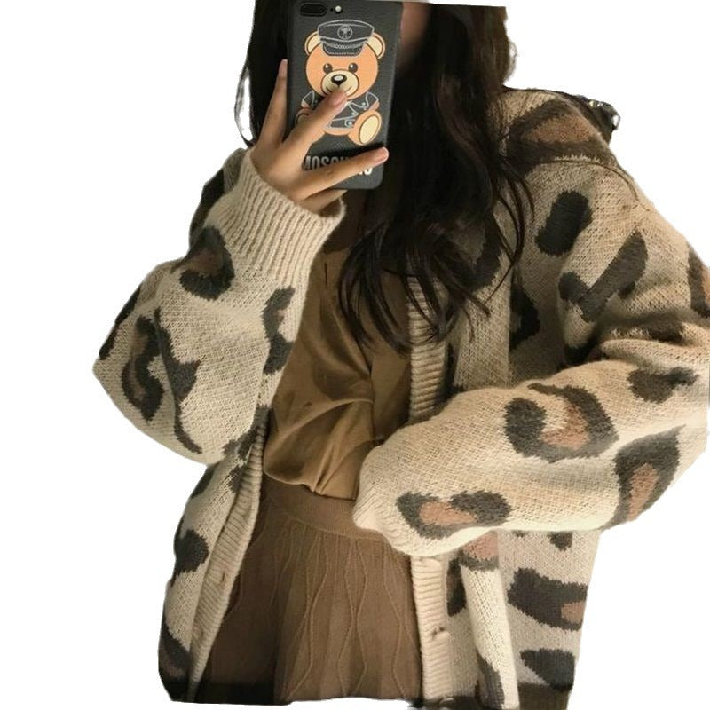 Lune London Leopard Print Knit Jacket for Women