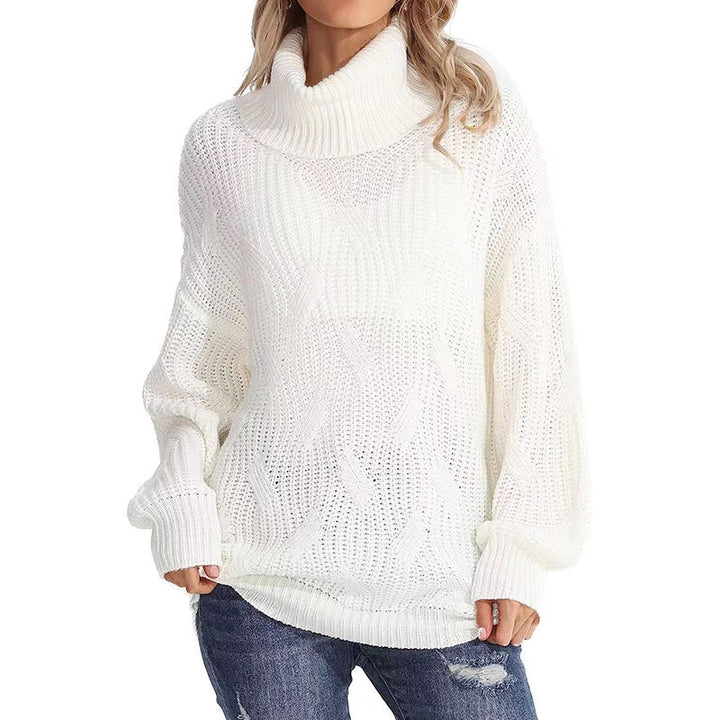 Pull en tricot pour femme avec col haut et look de point texturé Chic & Stil