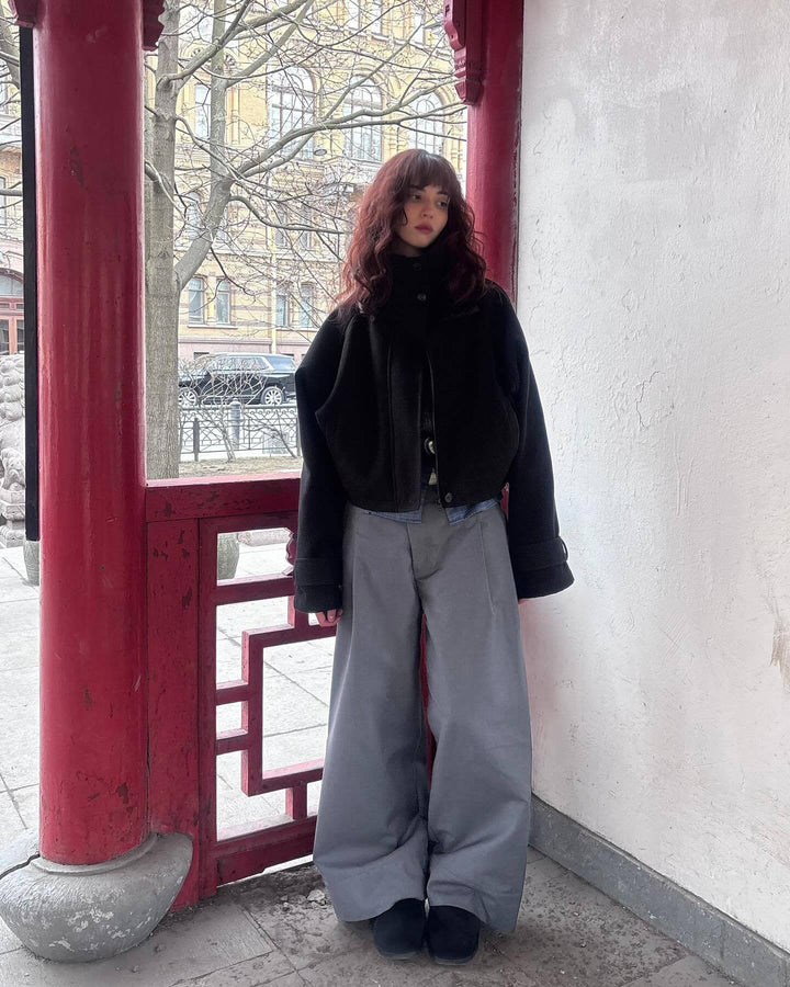 Veste en laine surdimensionnée à la mode pour femmes Chic & Stil