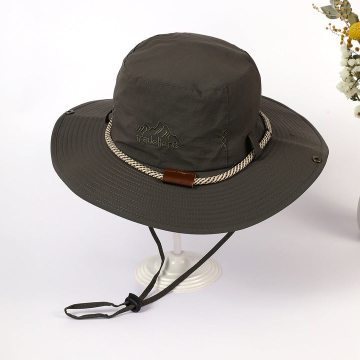 Women's Sun Hat with Wide Brim and Integrated Neck Strap Lune London