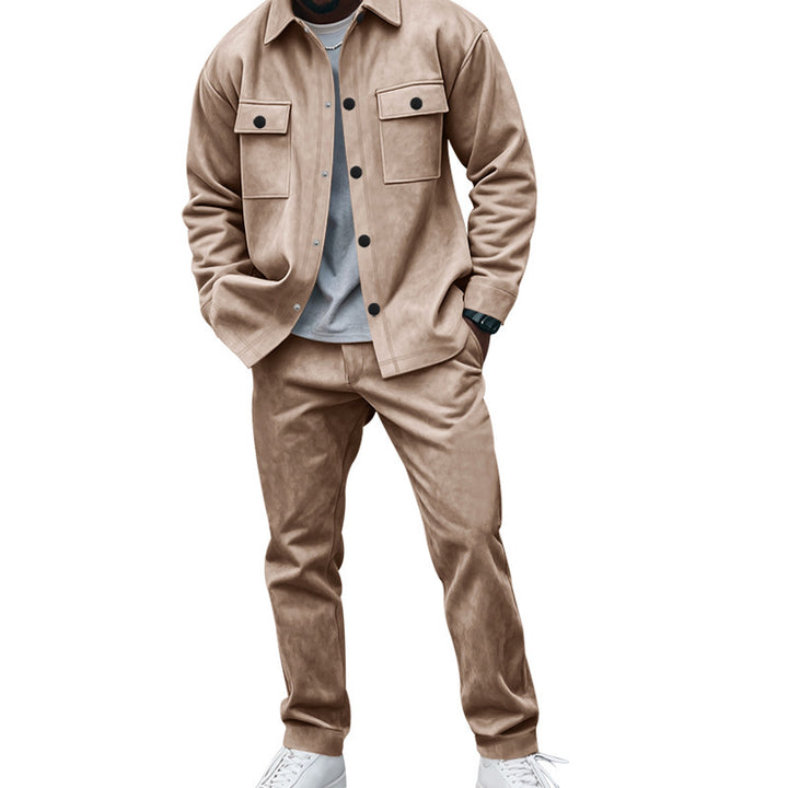 Casual shirt and pants set for men in soft material with practical pockets Lune London