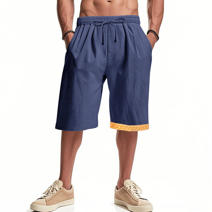 Casual beach shorts for men with elastic waist and decorative hem Lune London