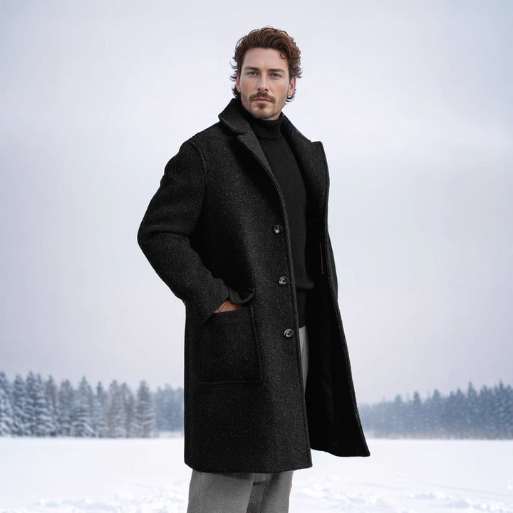Classic wool coat for men with luxurious lining and elegant lapels Chic and Style