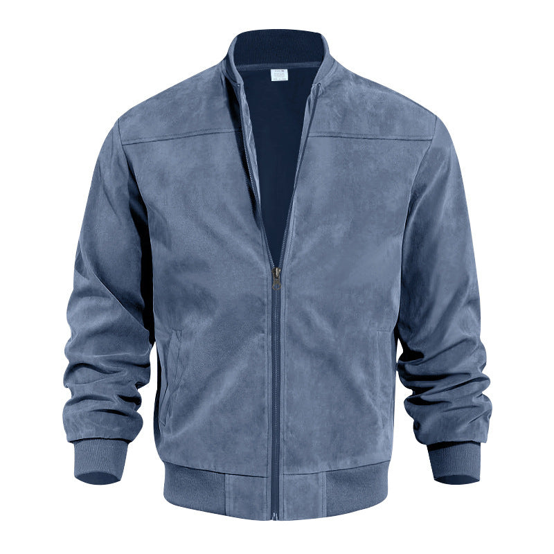 Trendy bomber jacket for men in high-quality synthetic leather and with elastic cuffs Lune London