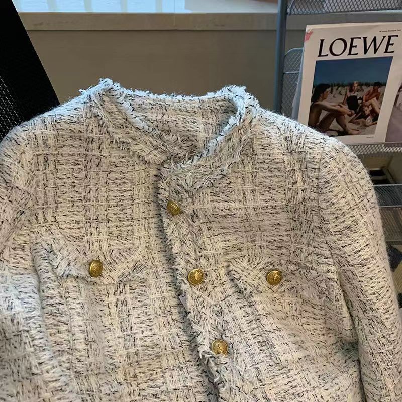 Veste en tweed élégante pour femmes avec boutons dorés Chic & Stil