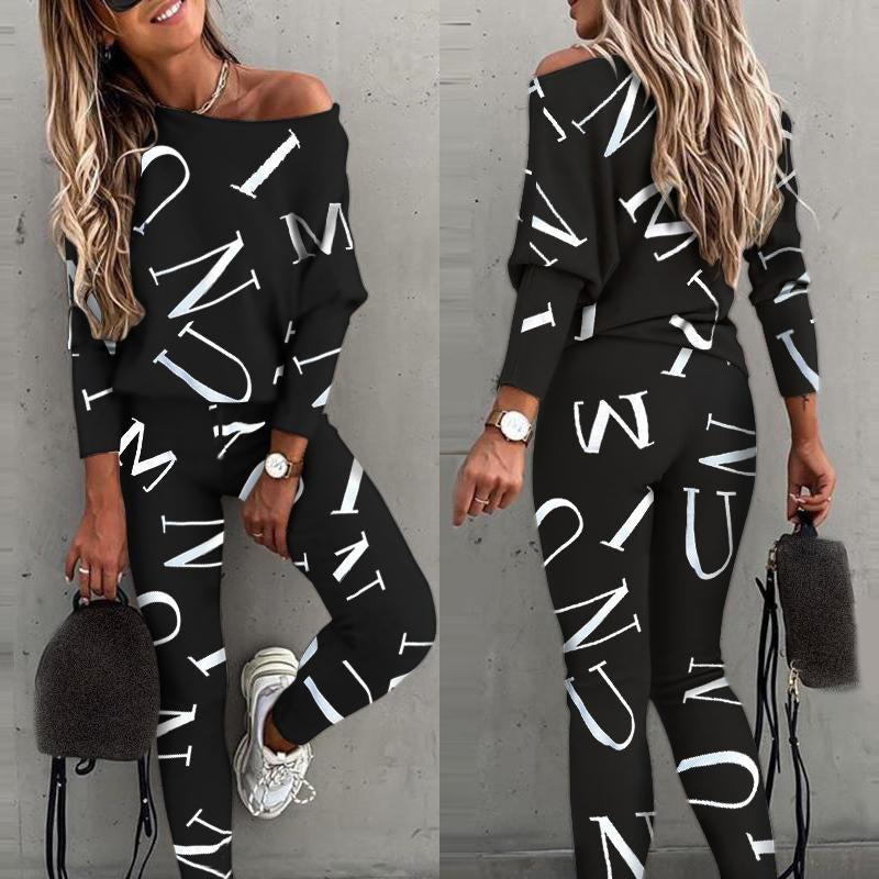 Leisure set for women with creative inscription Lune London
