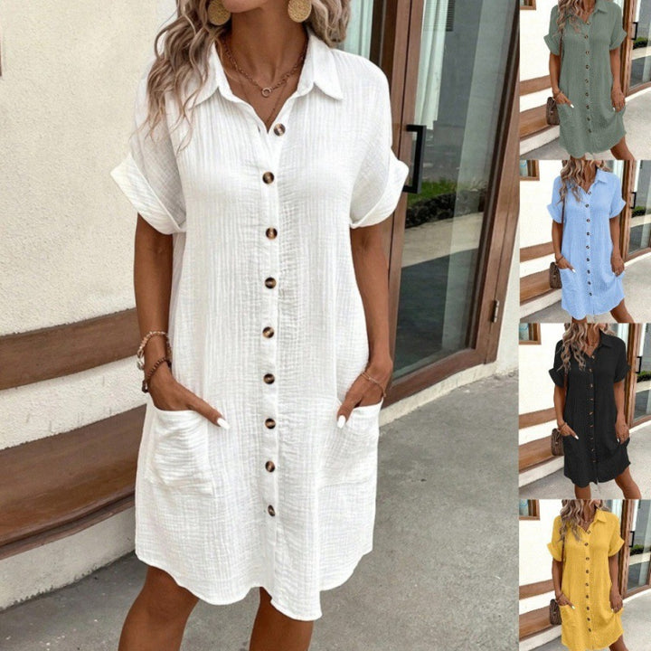Shirt dress for women with practical pockets and elegant button design Lune London