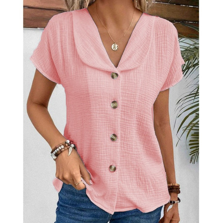 Women's shirt with visible buttons in lightweight fabric Lune London