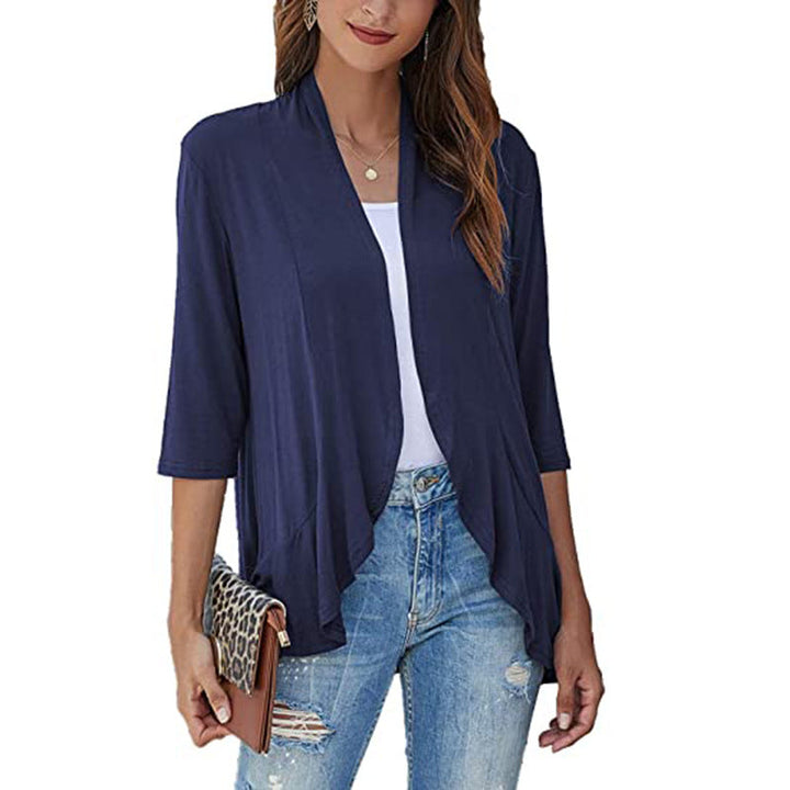 Women’s Light Chiffon Jacket with Open Fronts and 3/4 Sleeves Lune London