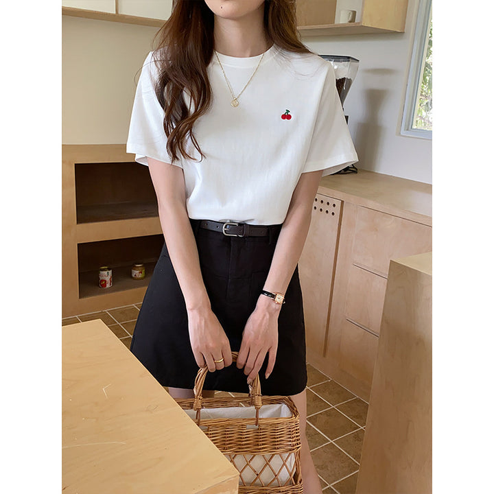Women's short sleeve T-shirt with cute cherry motif Chic & Stil
