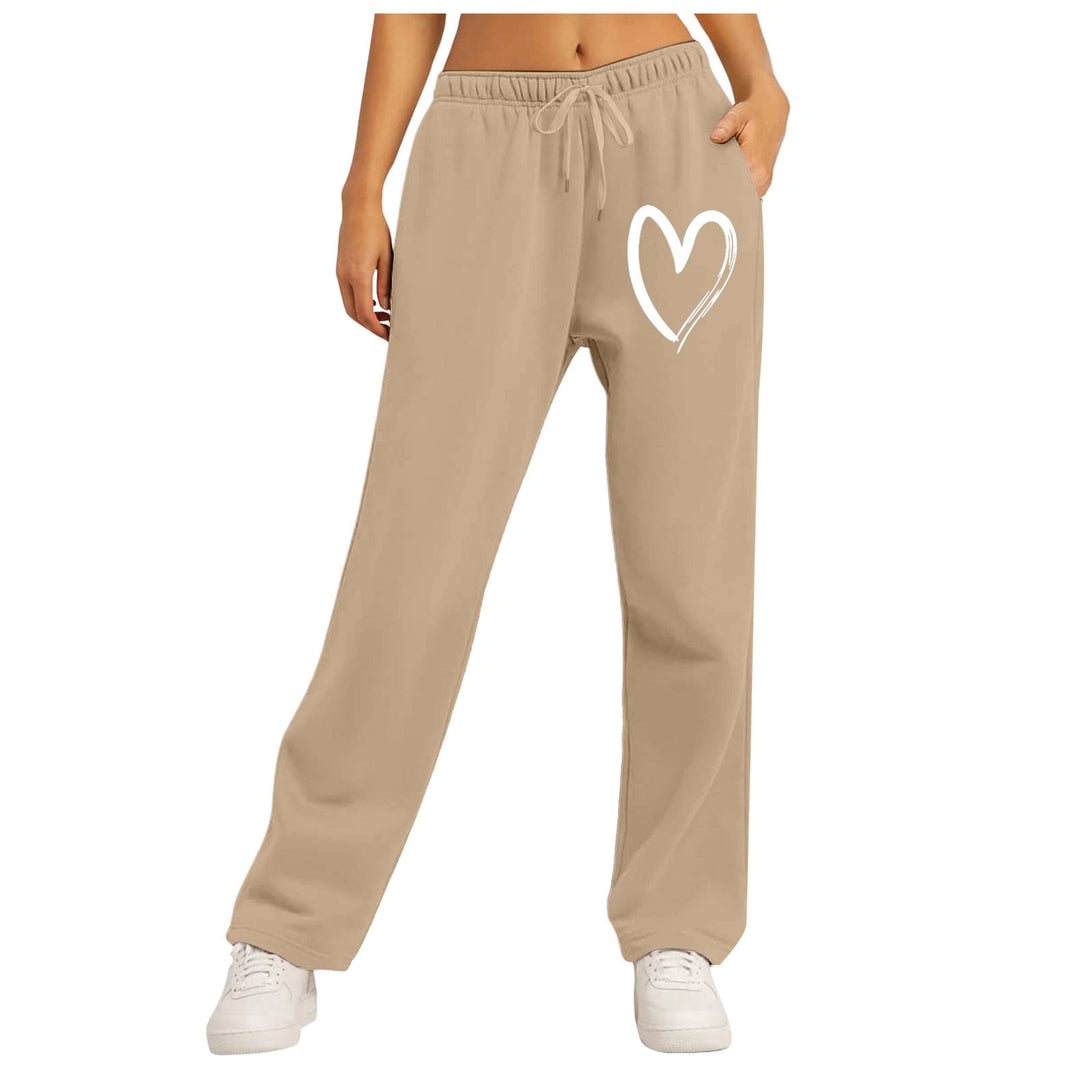 Women's casual leisure pants with modern heart design Chic & Stil