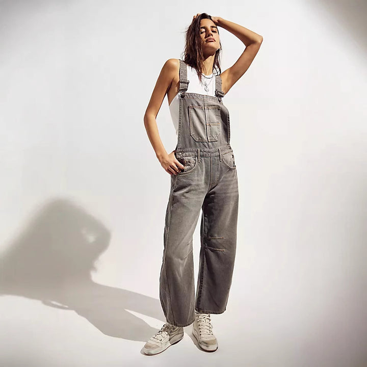 Women's casual denim overalls with a modern cut and adjustable straps Lune London