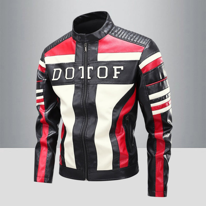 Casual synthetic leather jacket for men with convenient pockets Lune London