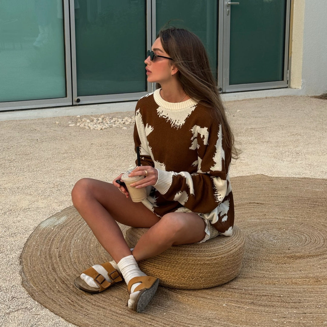 Oversized sweater for women with a creative color pattern Lune London