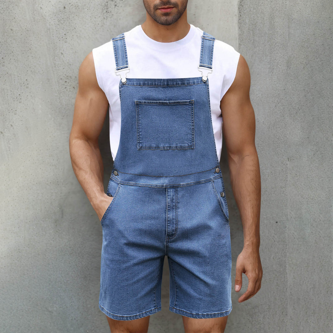 Men's denim overalls with modern pockets and adjustable straps Lune London