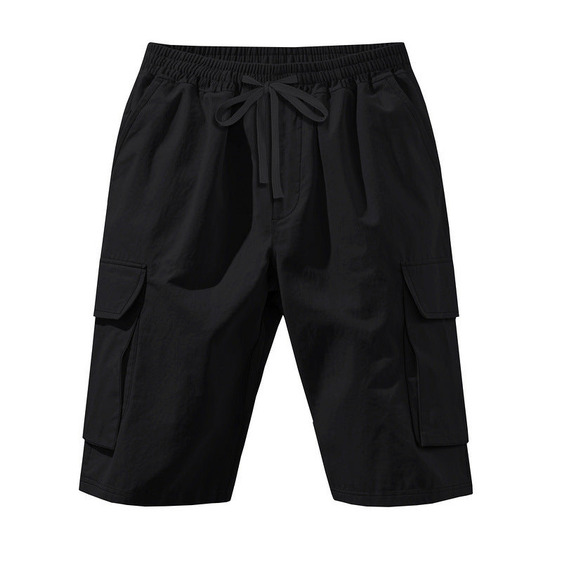 Shorts cargo pour hommes avec taille élastique et poches multifonctionnelles Lune London