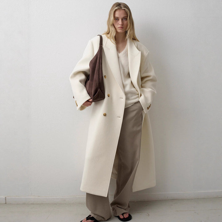 Veste longue oversize pour femmes avec patte de boutonnage double Chic & Stil