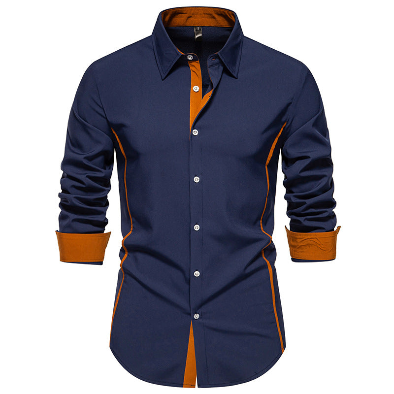 Lune London | Men's Long Sleeve Shirt with Contrast Stitching and Modern Cut
