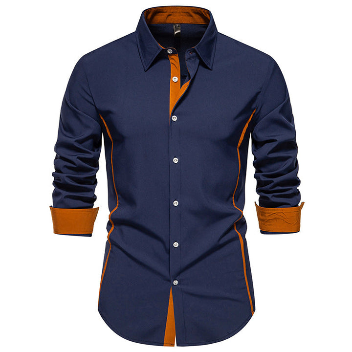 Lune London | Men's Long Sleeve Shirt with Contrast Stitching and Modern Cut