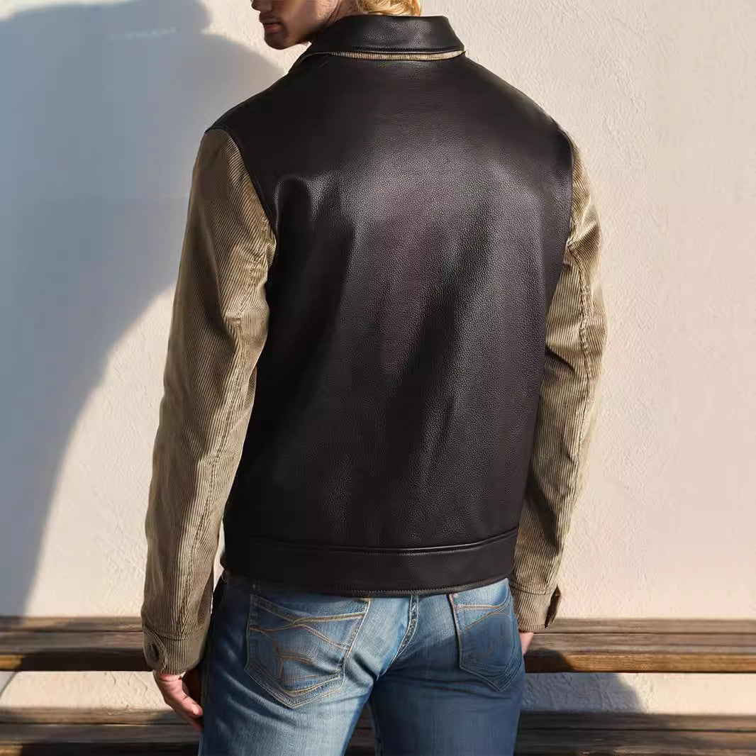 Trendy men’s jacket in a blend of materials with practical pockets and high collar Lune London