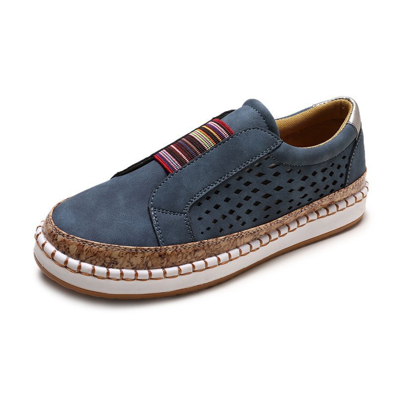 Breathable slip-on sneakers for women with elastic band and trendy cork design Lune London