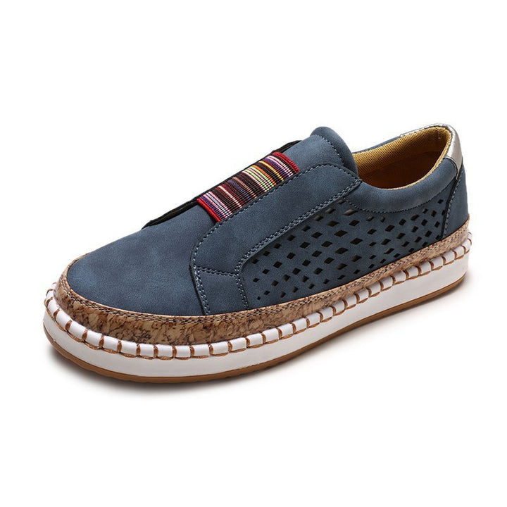 Breathable slip-on sneakers for women with elastic band and trendy cork design Lune London