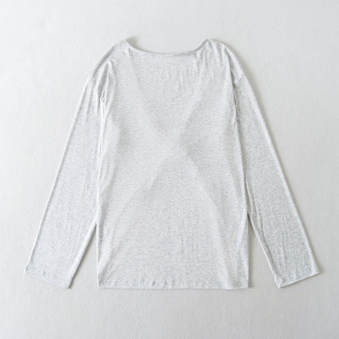 Women Long Sleeve Casual T-Shirt with Loose Fit and Comfortable Style