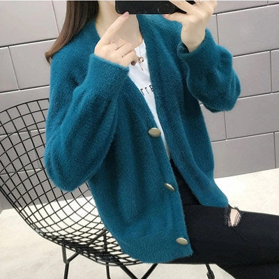 Ladies plush pullover with stylish button details Lune London