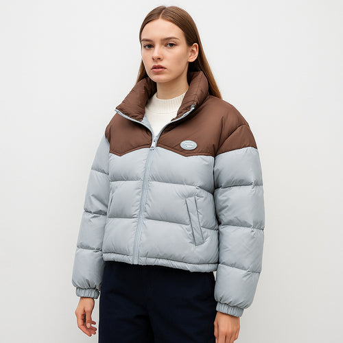 Modern quilted jacket for women, cropped fit, with high collar and practical zipper Lune London