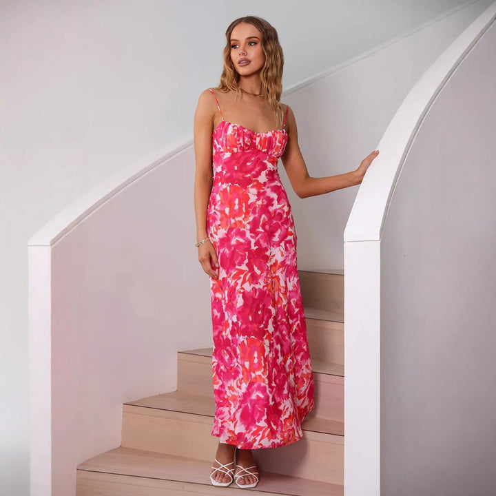 Chic Floral Print Maxi Dress