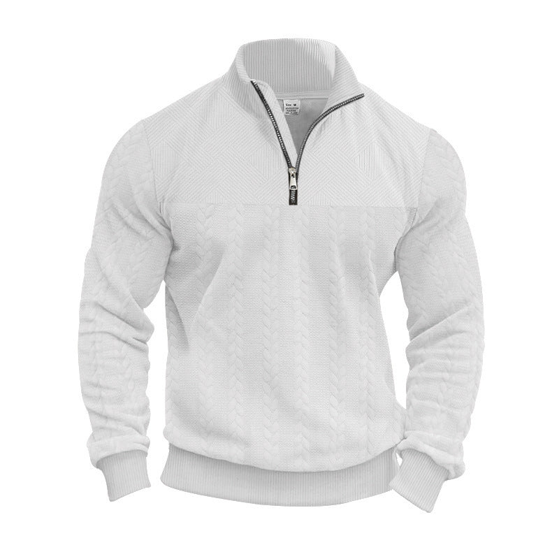 Structured sweater for men with half-zip Lune London