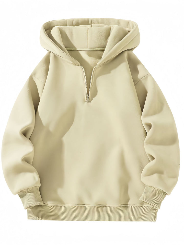 Fashion hoodie for women with a short zipper and comfortable ribbed edges Lune London