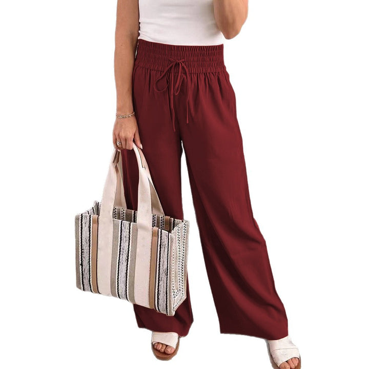 High waist wide leg pants for women with elastic waistband and practical pockets Lune London