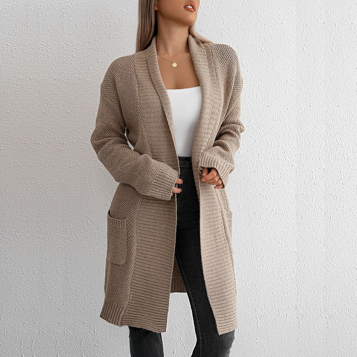 Cardigan en tricot épais pour femmes avec découpe ouverte et texture fine Chic & Stil