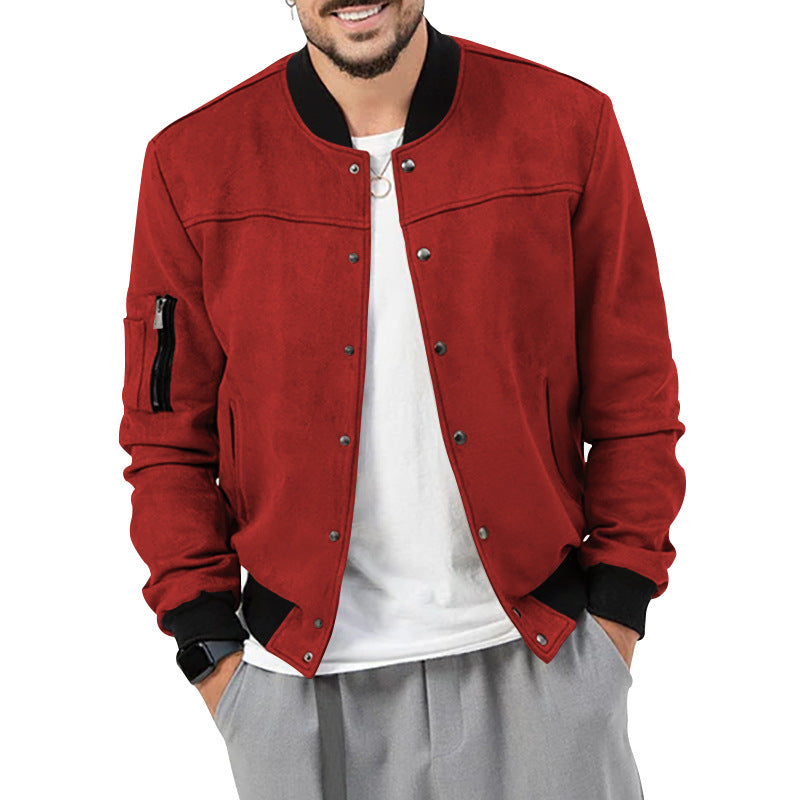 Trendy bomber jacket for men with practical zip pockets and elastic cuffs Lune London