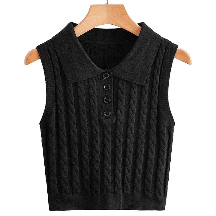 Women knitted tank top with Lune London collar