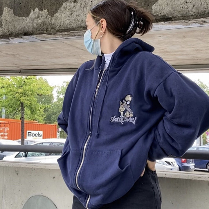 Women's hooded jacket with unique embroidered design Chic & Stil