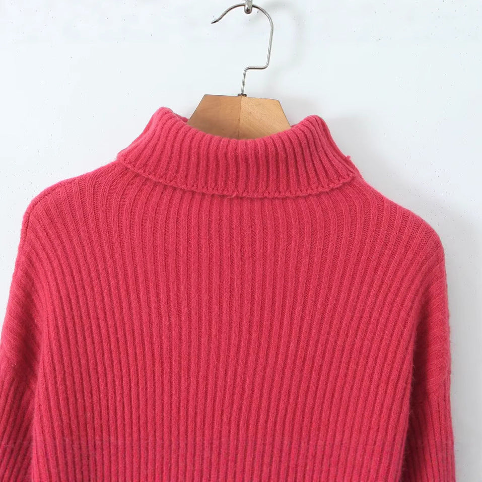 Pull en tricot épais pour femmes avec col montant Chic & Stil