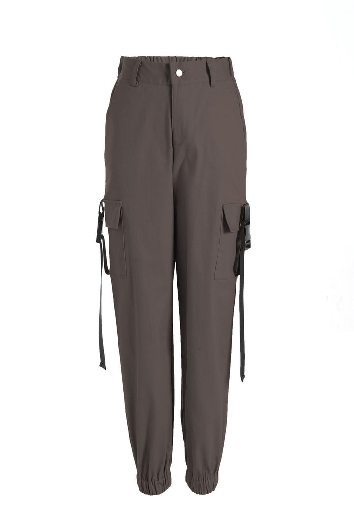 Women’s cargo pants with elastic waist and practical side pockets Lune London