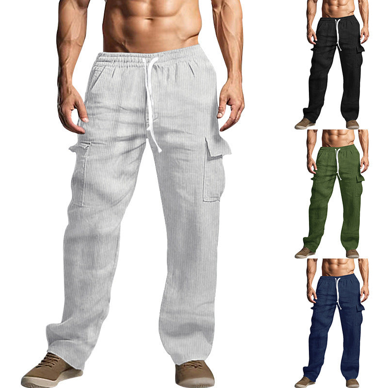 Casual cargo pants for men with practical side pockets and elastic waistband Lune London