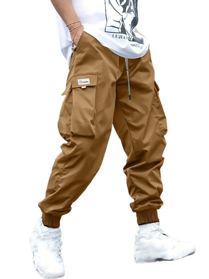 Women's Cargo Jogging Pants with Side Pockets and Elastic Cuffs Chic & Stil