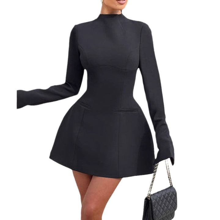 Trendy short dress for women with textured design and chic elegant silhouette