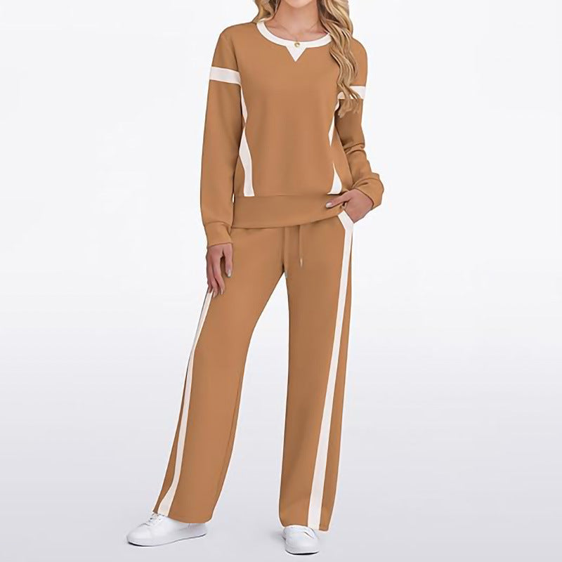 Ladies Sports Sweatshirt and Wide Jogging Pants Set Lune London