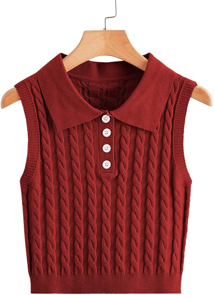 Women knitted tank top with Lune London collar