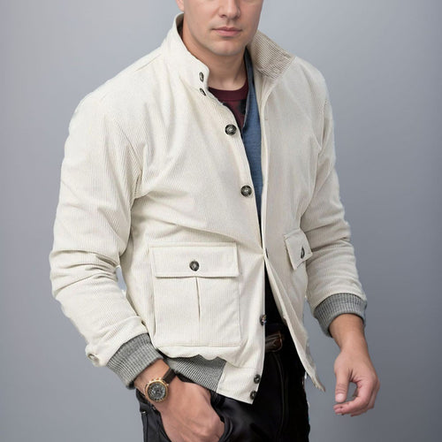 Sporty corduroy jacket for men with practical pockets and modern design Lune London