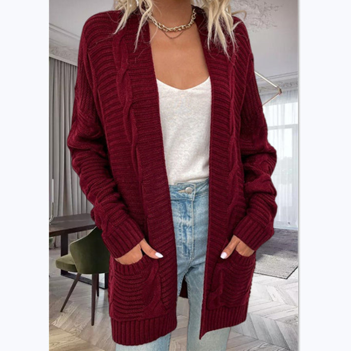 Women's knit cardigan with a structured design and large pockets Lune London