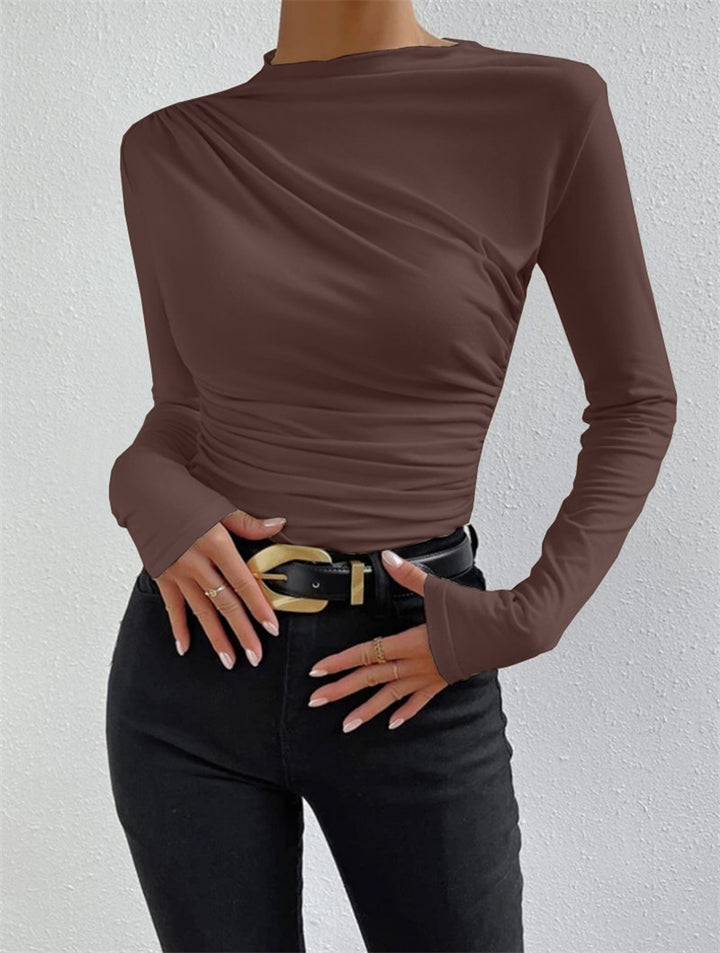 Ladies elegant long sleeve t-shirt with refined chic and style